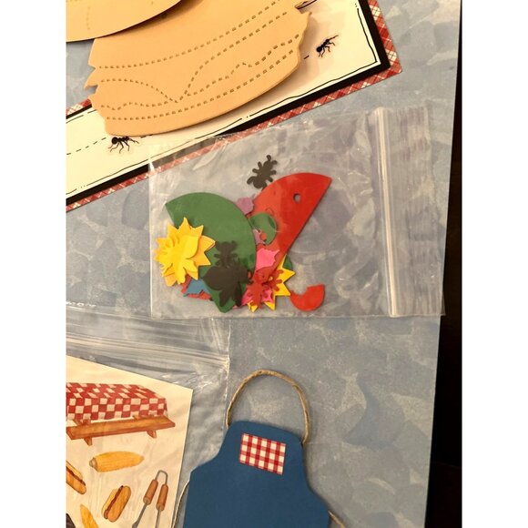 Handmade Picnic-Themed Scrapbooking Kit With Decorative Elements & Embellishment - Picture 3 of 5